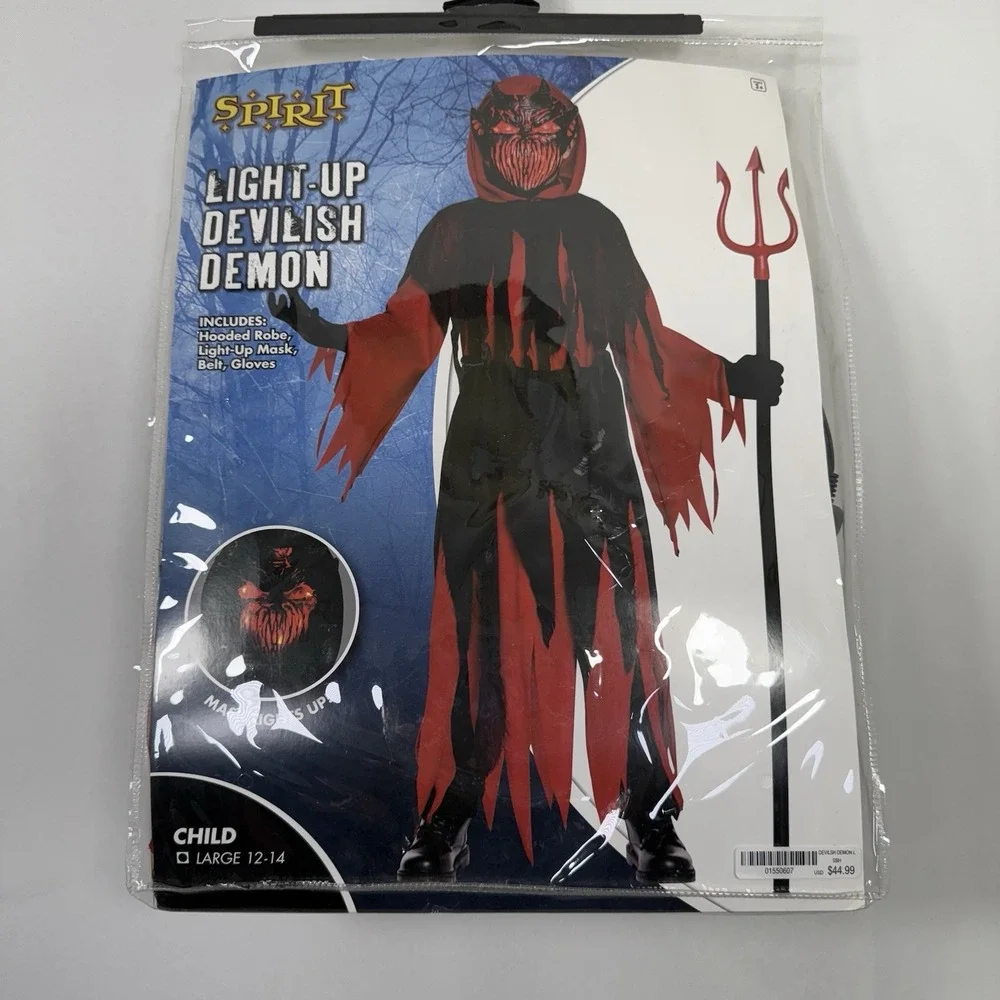 Spirit Halloween Light Up Devilish Halloween Child Costume SZ 12-14‎ NWT - Picture 2 of 5